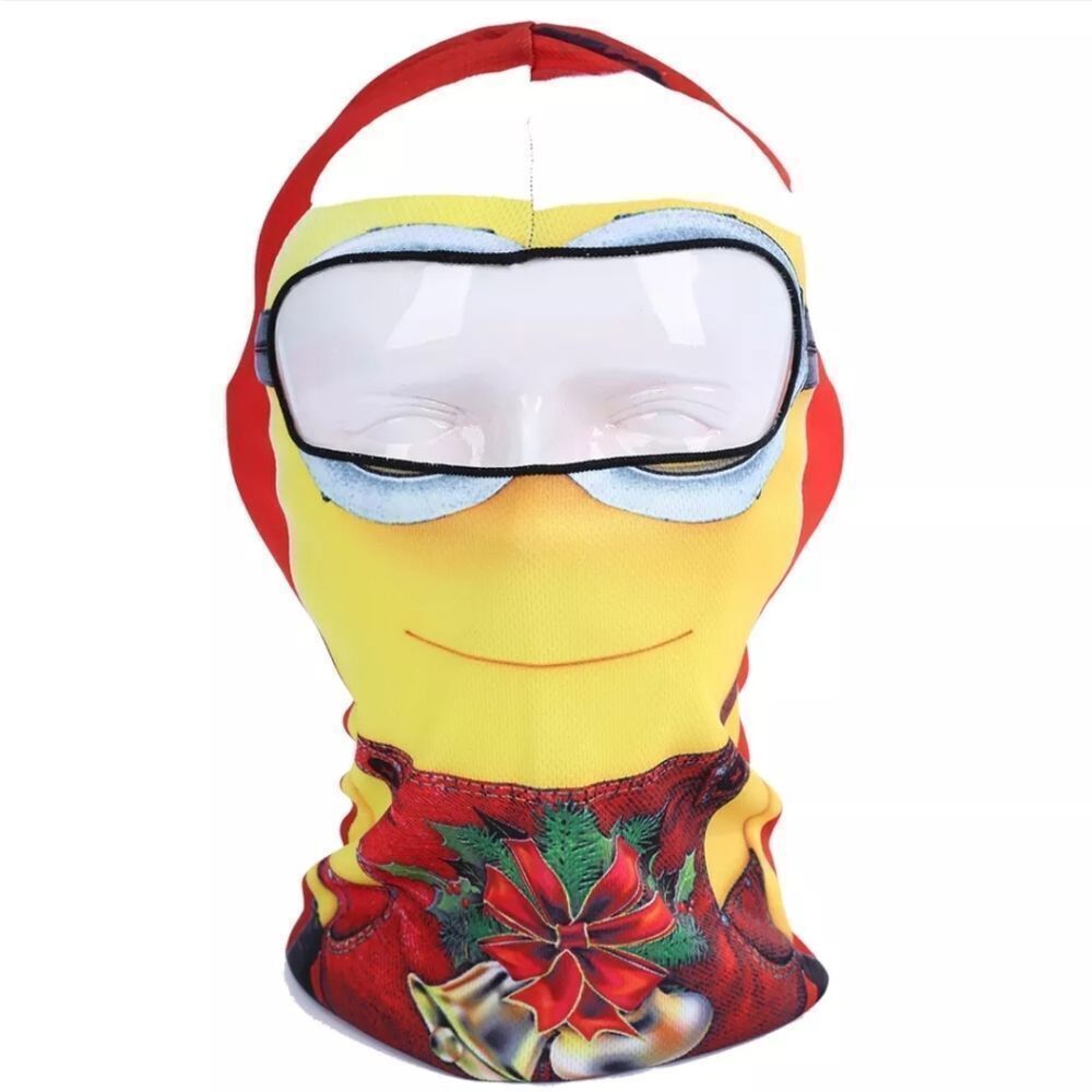 Christmas Mask Balaclava Hood Thin Neck Gaiter Cartoon Printing Full Face Mask